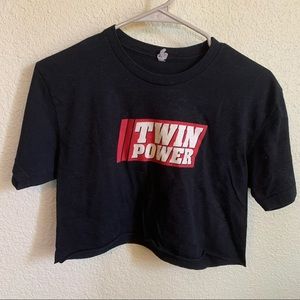 Crop Top - Cropped Graphic Tee - small - T-shirt - twin power